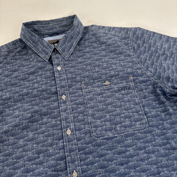 Orvis Active Fit Button Down Shirt Collared Short Sleeve Mens All Over Print XXL - Picture 2 of 10